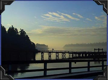 A view south from the ferry dock, Thetis Island, BC